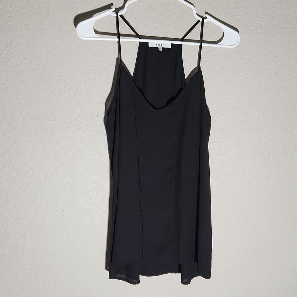 Ro & De Top Womens Cami Sheer Black Whimsigoth